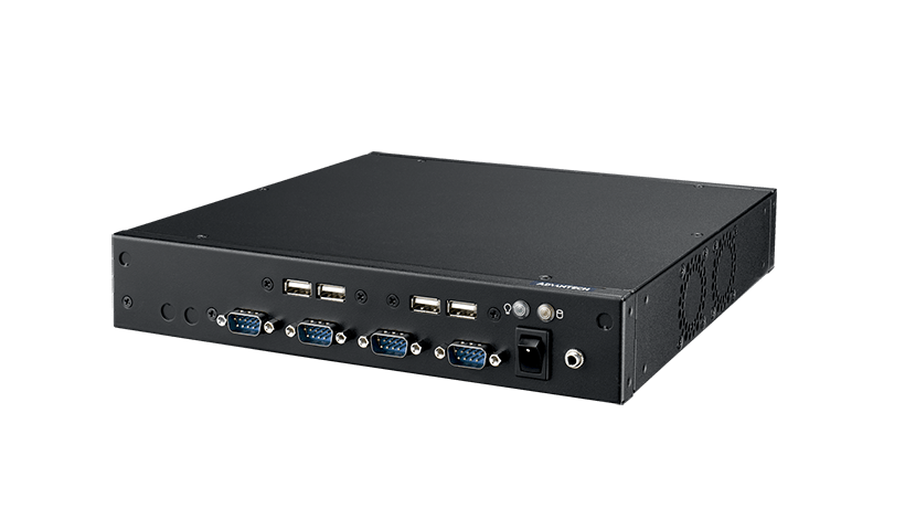 EPC-T2000系列嵌入式工控机，尺寸为250x225x44mm。适配Mini-ITX超薄系列主板，可搭载Intel和AMD平台嵌入式级别处理器。1U高度，支持上架，具有丰富的IO接口。采用DC-IN供电，便于部署和安装。