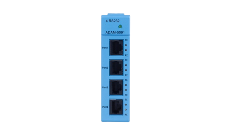 ADAM-5000 communication modules, including the ADAM-5091 and ADAM-5095, are equipped with serial ports to enable easy expandability and bi-directional communications. The communication module, such as the ADAM-5091 and ADAM-5095, is designed to be integrated with the ADAM-4000 and ADAM-5000 series, and transmit data to each other through the serial ports.