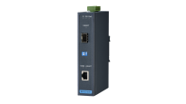 Hardened Industrial Ethernet-to-fiber media converters.