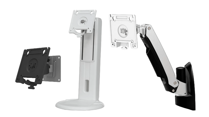 The G-series is an industrial-grade mounting solution featuring patented tug-resistant VESA mounts, ideal for versatile industrial settings. 