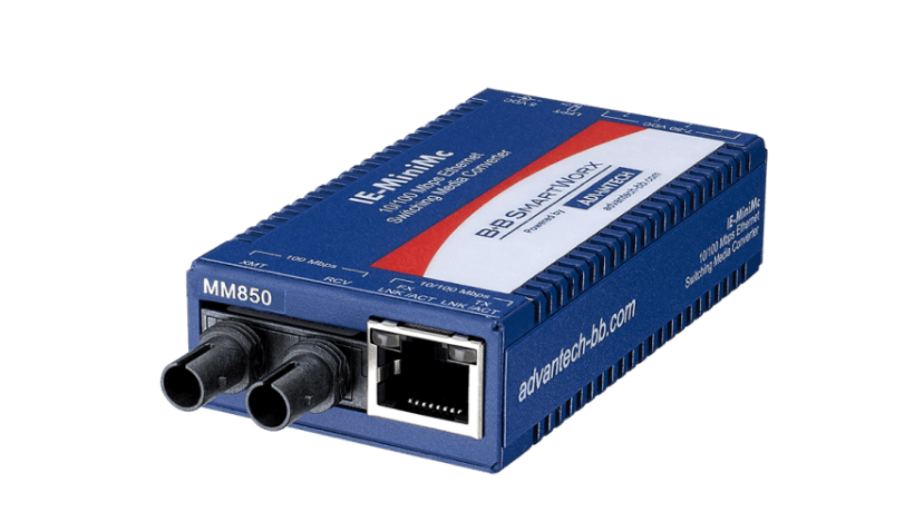 Advantech's unmanaged Ethernet to fiber media converters feature compact industrial-grade, flexible design, fitting any industrial environment.