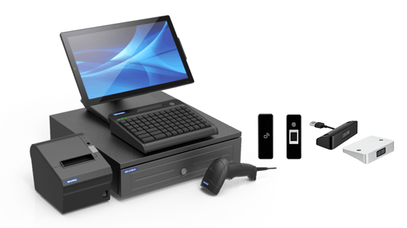 USC systems can be equipped with peripherals such as a barcode scanner, RFID reader, VFD, thermal printer, or iButton module according to usage needs.