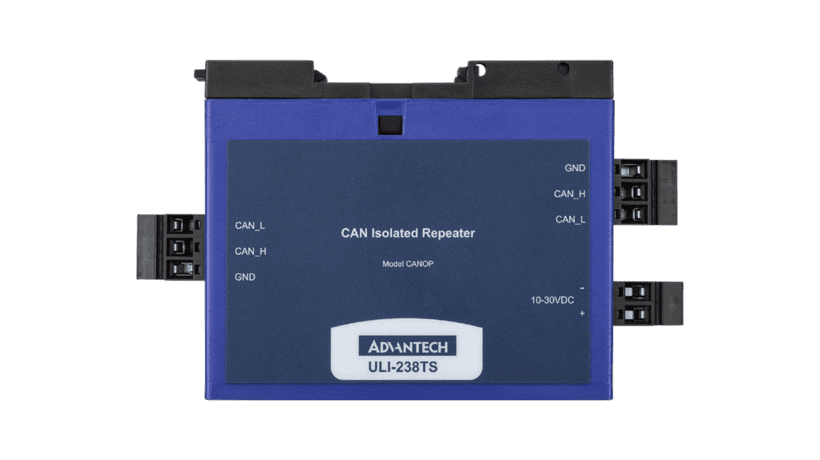 ULI-238可增强信号，增加CAN网络的节点容量。它的数据速率高达250 kbps，具有2kV的浪涌/尖峰隔离保护。