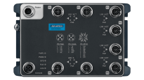 EKI-9508 series switches, built for railway applications, feature rugged IP67 design, M12 connectors, PoE options, and comply with EN50155 & IEC61373.