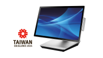 X86-based ultra-slim POS system with a 15.6-inch 16:9 full HD touchscreen, enclosed in an anodized aluminum shell.