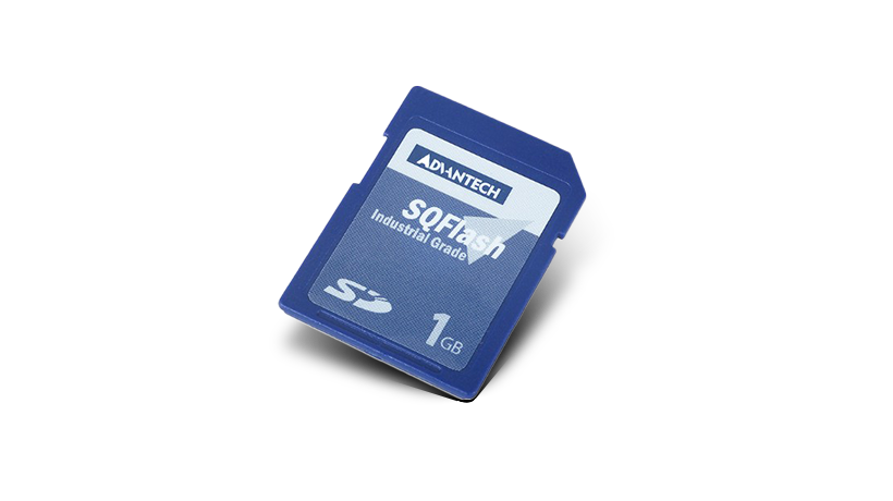 研华 SQFlash 工业存储模块提供 SD 接口产品，例如 SD 和 Micro SD。USB DOM 和 eMMC 产品还提供可选宽温支持，适用于工业应用。