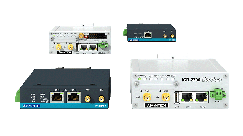 Entry-level LTE routers with Ethernet 10/100, RS232/485, and WiFi accommodate powerful CPU and memory ready to host RouterApps. 