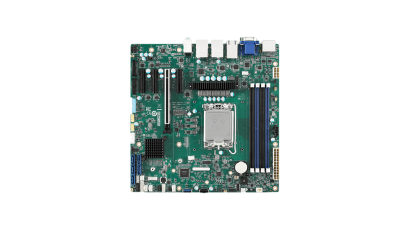 MicroATX server board with Intel® Core™ Ultra 9/7/5, DDR5, and PCIe Gen5 for edge computing, industrial automation, and compact servers.