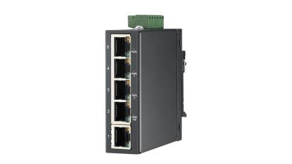 5FE Slim-type Unmanaged Industrial Ethernet Switch with Low VAC Power Input, -40~75℃