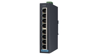 8FE Slim-type Unmanaged Industrial Ethernet Switch with Low VAC Power Input, -40~75℃