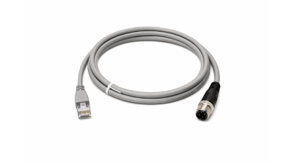 M12 Ethernet Cable - D-code 4-pin, Male to RJ45, 2m