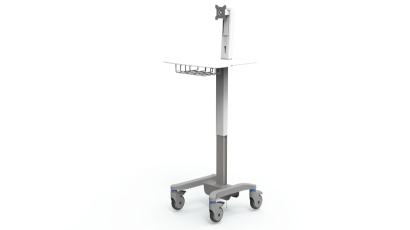 The Togo-10H is a manually height-adjustable display cart that offers a large work surface.