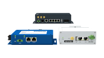 Industrial LAN routers with firewall features and Ethernet plus serial ports for connectivity including optional WiFi.