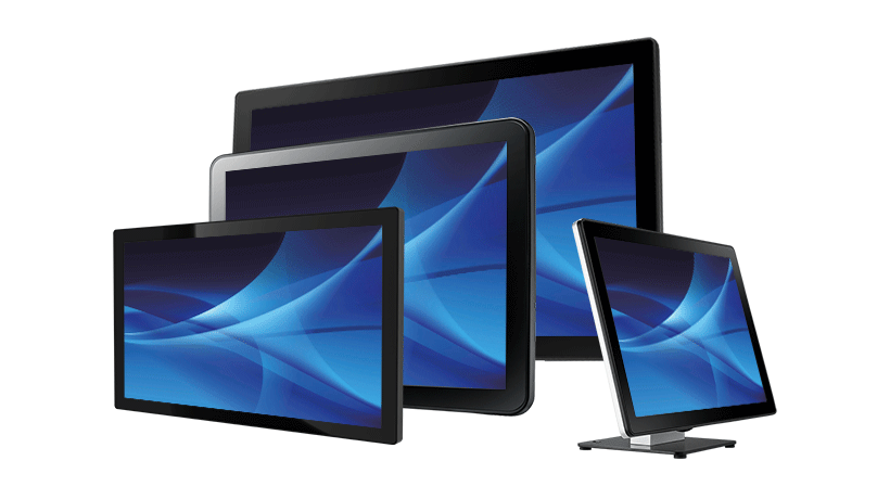 10.1” / 11.6” / 15” / 15.6” / 21.5” Touch monitors with various aspect ratios (optional non-touch available).