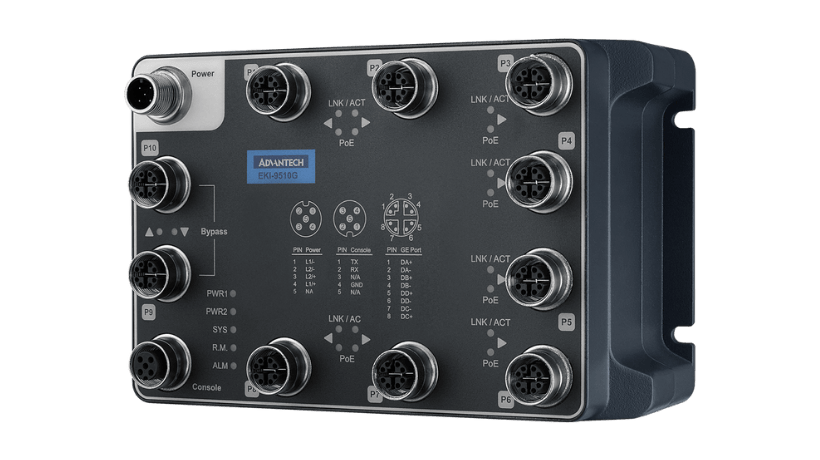 EN50155/E-Mark/ITxPT 10-port M12 Ethernet Switches