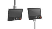 Pole-mounted panel PC with full HD touch, customizable buttons, fanless design, IP65 protection, and Intel® Core™ processors