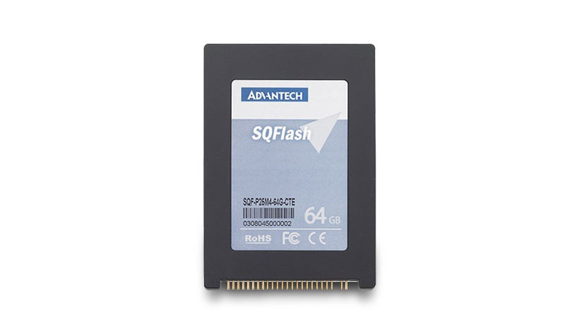 研华 SQFlash 工业存储模块支持具有多种规格的 PATA/IDE 接口 SSD，例如 2.5" SSD、DOM 和 CF，同时支持宽温工作并可选 PIO/UDMA 传输模式。