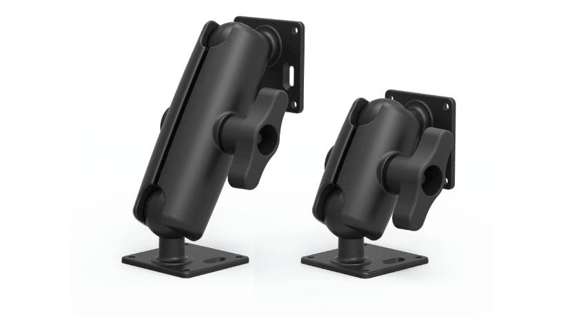ARES-8 series is an industrial-grade mount with vibration-resistant ball joints, ideal for rugged vehicle and machinery environments.